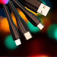 АЗП Usams C13 2.1A Dual USB + U35 3IN1 Charging Cable (1m) – Чорний