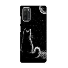 Чохол з принтом для Blackview A100 (AlphaPrint) Модні коти (Котик і місяць)