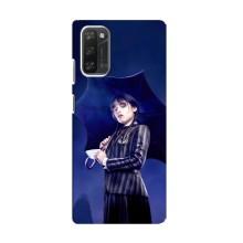 Чехлы Венсдей на Blackview A100 Уэнсдей (AlphaPrint) (Уэнздей с зонтом)