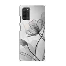 Чохол з квітковим принтом на Блэквью А100 – Чорні квіти