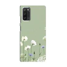 Чохол з квітковим принтом на Блэквью А100 – Квіти на зеленому