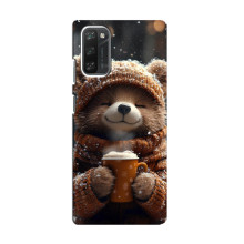 Печатный чехол «Зверята с кофе» для Blackview A100 – Мишка с кофе