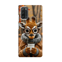 Печатный чехол «Зверята с кофе» для Blackview A100 – Жираф с кофе