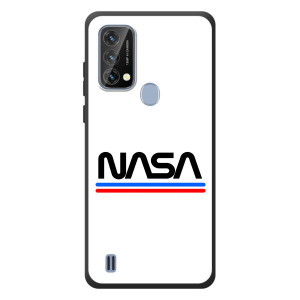 Силиконовый бампер с принтом "Наса" на Blackview A50 – NASA на белом фоне