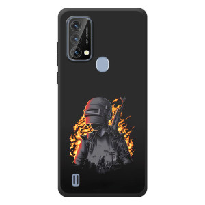 Силиконовый чехол с картинкой "Герой Pubg" на Blackview A50 – В огне