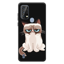 Чехол с принтом для Blackview A50 (AlphaPrint) Модные коты (Грустный кот)