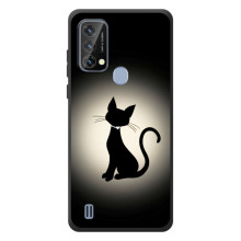 Чехол с принтом для Blackview A50 (AlphaPrint) Модные коты (Силуэт котика)