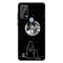 Чехол с рисунком кот на Blackview A50 (Девушка с котом)