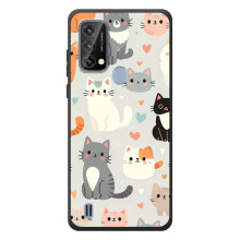Чехол с рисунком кот на Blackview A50 (Коллаж котов)