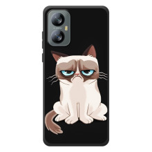 Чехол с принтом для Blackview A52 Pro (AlphaPrint) Модные коты (Грустный кот)