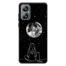 Чехол с рисунком кот на Blackview A52 Pro (Девушка с котом)