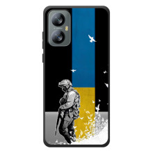 Чехол с украинским воином на Blackview A52 Pro (Воин с флагом)