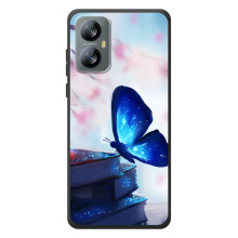 Силіконовий бампер з картинкою звірів для Blackview A52 Pro – Метелик синій