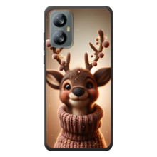 Яркий чехол для Blackview A52 Pro с Зимними Оленятами (Олень в свитере)