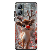 Яркий чехол для Blackview A52 Pro с Зимними Оленятами (Олень с носом)