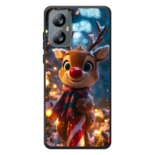 Яркий чехол для Blackview A52 Pro с Зимними Оленятами (Олень в шарфе)