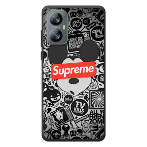 Чохол з Брендами одягу на Червовийю A52 – Supreme Маус