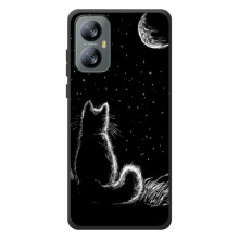 Чехол с принтом для Blackview A52 (AlphaPrint) Модные коты (Котик и луна)