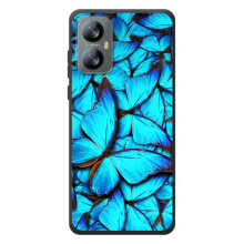 Чехол с принтом для Блэквью А52 - (Прикольные) (AlphaPrint) (Синие бабочки)