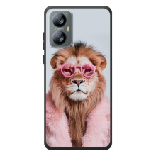 Чохол з принтом стильні тварини для Чорнийвид А52 (Лев в окулярах)