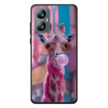 Чохол з принтом стильні тварини для Чорнийвид А52 (Стильна жирафа)