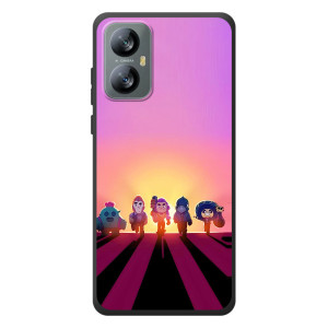 Силиконовый Чехол на Blackview A52 с картинкой Brawl Stars (Персонажи в закате)