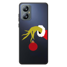 Зимние Чехлы для Блэквью А52 - прозрачный фон – Гринч с игрушкой