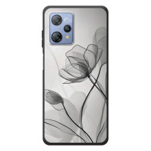 Чехол с цветочным принтом на Блацвью А53 (Черные цветы)