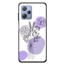 Силиконовый чехол с принтом в цветах на Blackview A53 (Фиолетовый букет)