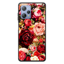 Силиконовый бампер с принтом (цветочки) на Блэквью А53 (Букет цветов)