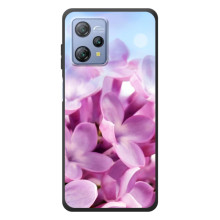 Силиконовый бампер с принтом (цветочки) на Блэквью А53 (Сиреневые цветы)