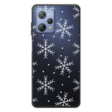 Зимние Чехлы для Блацвью А53 - прозрачный фон (Белые снежинки)