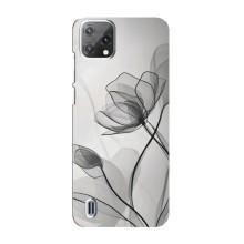 Чохол з квітковим принтом на Блеквю А55 – Чорні квіти