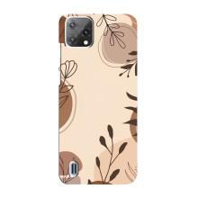 Чохол з квітковим принтом на Блеквю А55 – Коричневі квіти