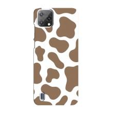 Чехол с принтом коровы на Блеквью А55 – Коричневый принт