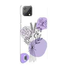 Силконовий чохол з принтом в квітах на Blackview A55 – Фіолетовий букет