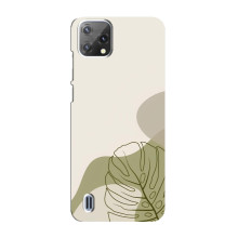 Силконовий чохол з принтом в квітах на Blackview A55 – Монстера зелена