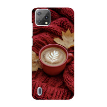 Чехол с уникальным дизайном «Осень с кофе» для Blackview A55 – Кофе на пледе