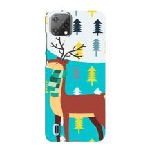 Силиконовый бампер с картинкой животных для Blackview A55 (Олень с шарфом)