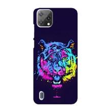 Силиконовый бампер с картинкой животных для Blackview A55 (Тигр-Арт)