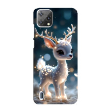 Яркий чехол для Blackview A55 с Зимними Оленятами (Блистающий оленёнок)