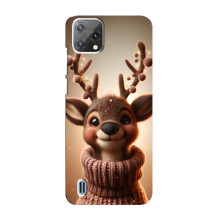 Яркий чехол для Blackview A55 с Зимними Оленятами (Олень в свитере)