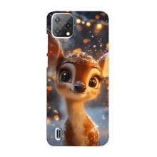 Яркий чехол для Blackview A55 с Зимними Оленятами (Оленёнок среди гирлянд)