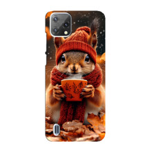 Печатный чехол «Зверята с кофе» для Blackview A55 – Белка с кофе