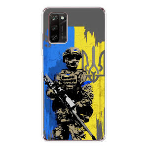 Чехол с украинским воином на Blackview A70 Pro – Воин с гербом
