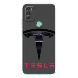 Силиконовый бампер с картинкой машины на Blackview A70 Pro – Logo TESLA