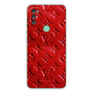 Текстурный Чехол Louis Vuitton для Блэквью А70 Про (Красный ЛВ)
