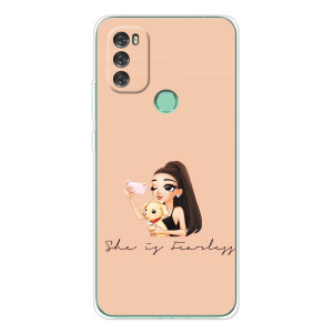 Силиконовый Чехол на Blackview A70 Pro с картинкой Стильных Девушек (С собакой)