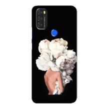 Чехлы (ART) Цветы на Blackview A70 (VPrint) (Белые цветы)