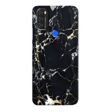 Чехол с текстурой Мрамора на Blackview А70 (Чёрный мрамор)